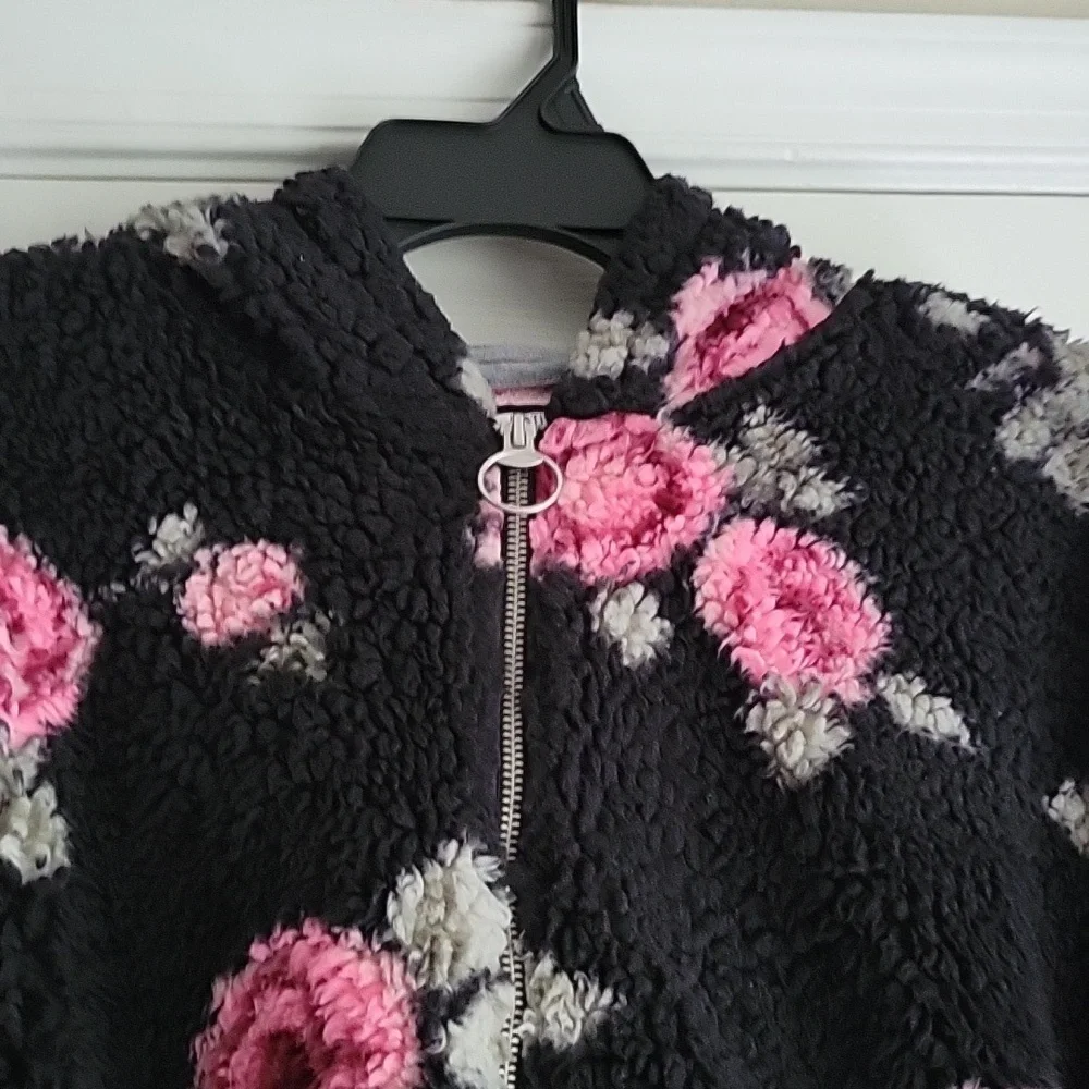 Justice Girl's Sherpa Floral Hoodie